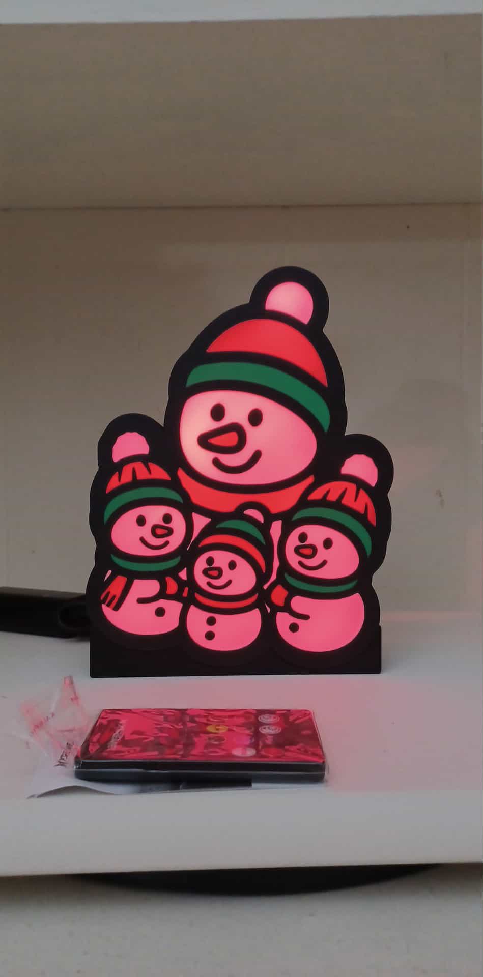 Snowman Family lg LED light box – custom 3D printed – Lit Layer Creations